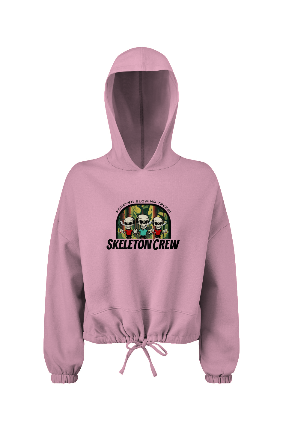 Ladies' Cropped Oversize Hooded Sweatshirt