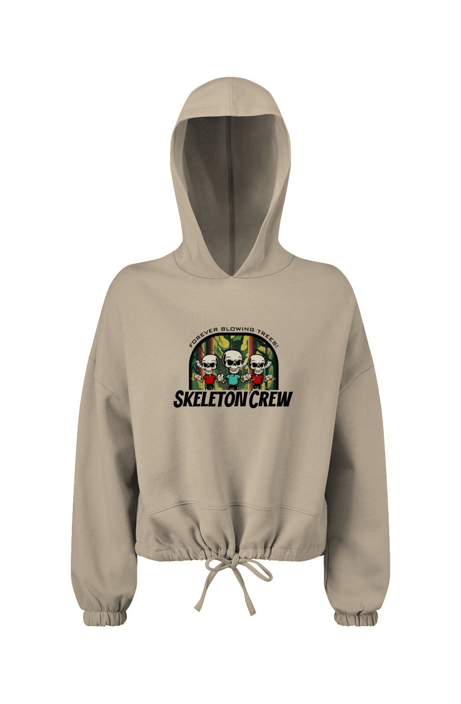 Ladies' Cropped Oversize Hooded Sweatshirt