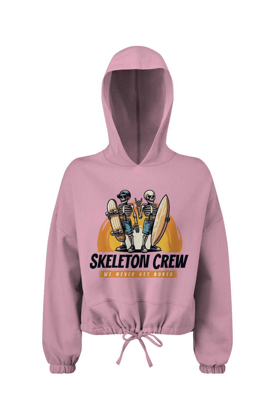 Ladies' Cropped Oversize Hooded Sweatshirt