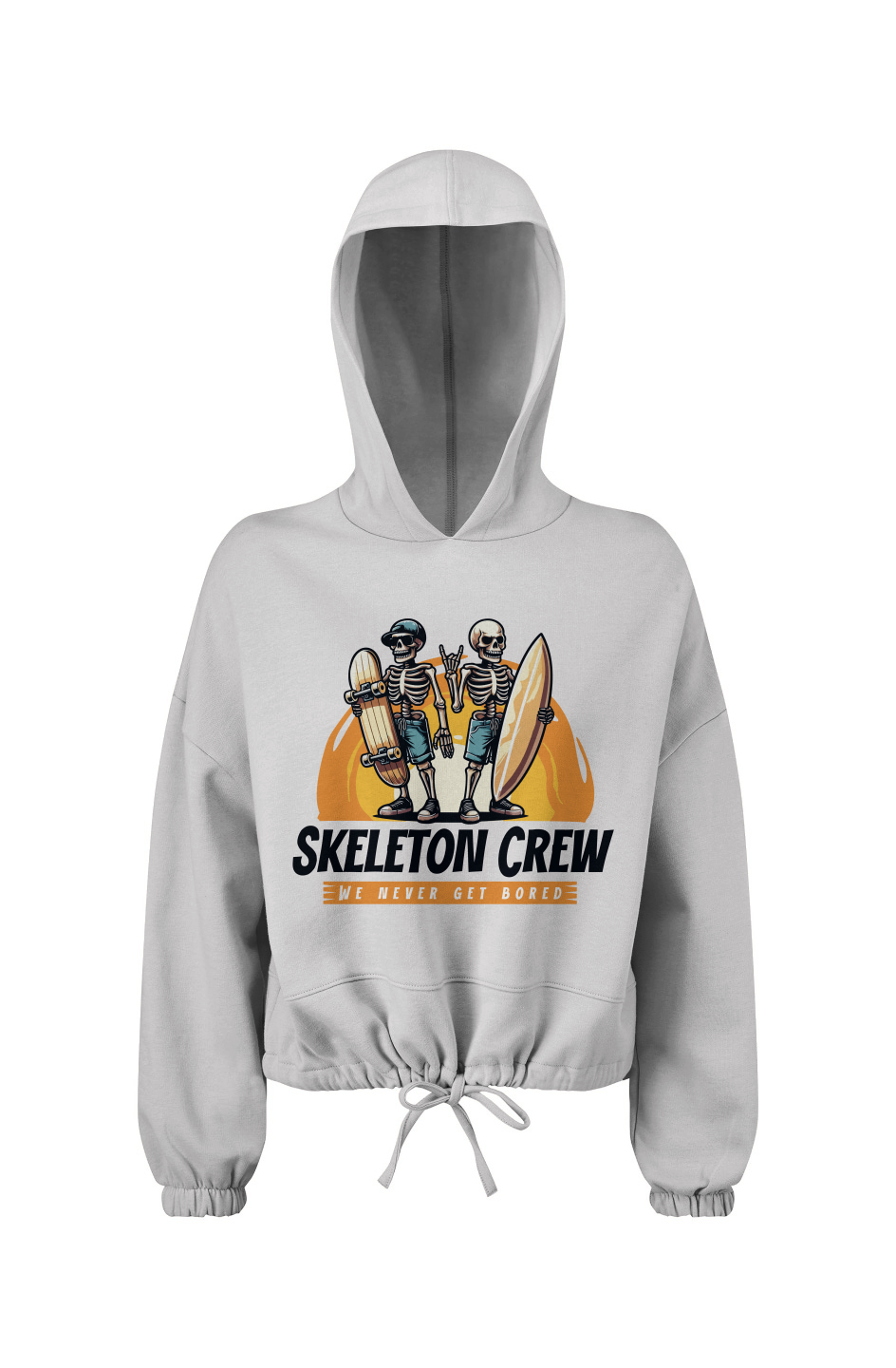 Ladies' Cropped Oversize Hooded Sweatshirt