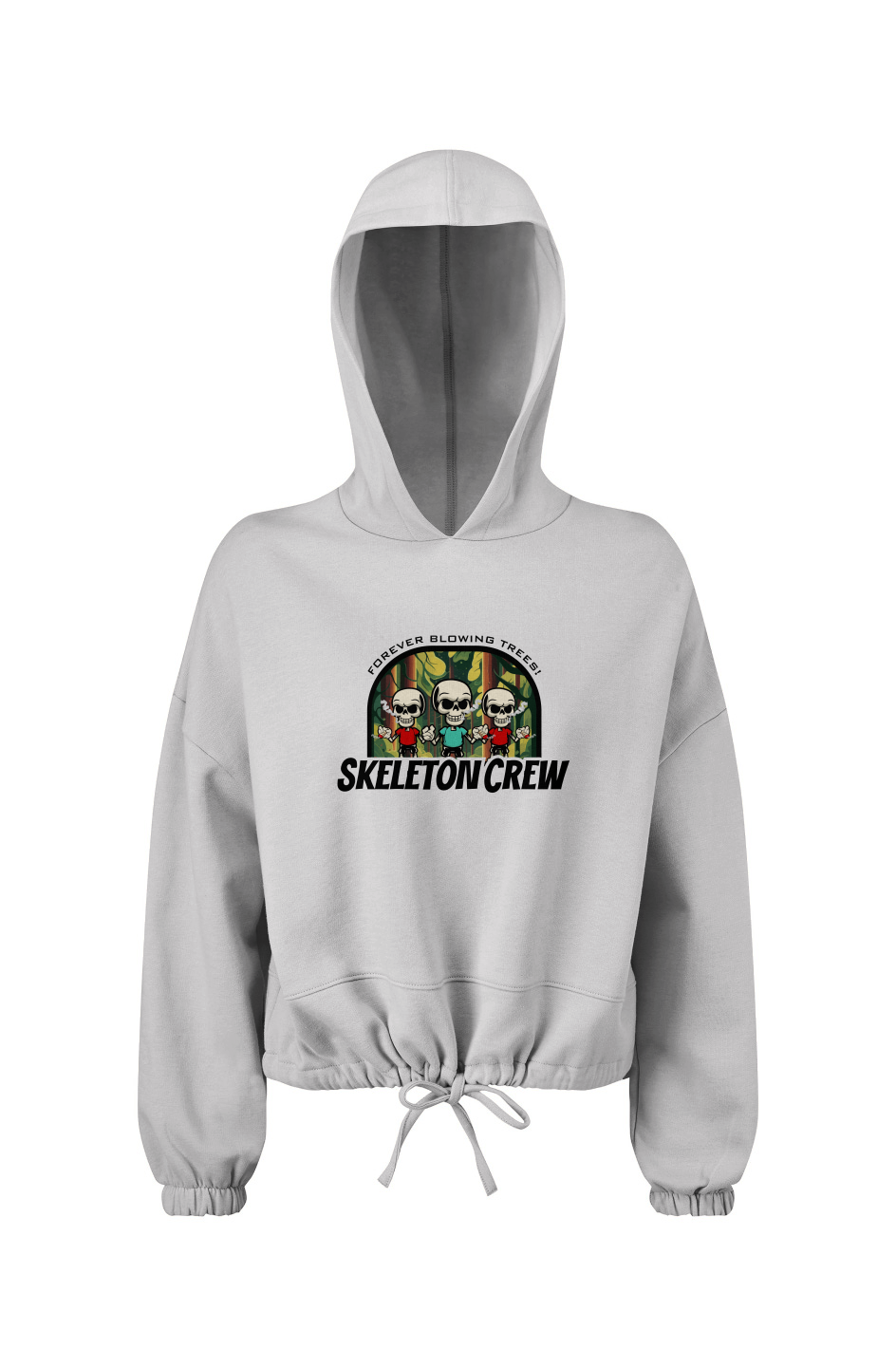 Ladies' Cropped Oversize Hooded Sweatshirt